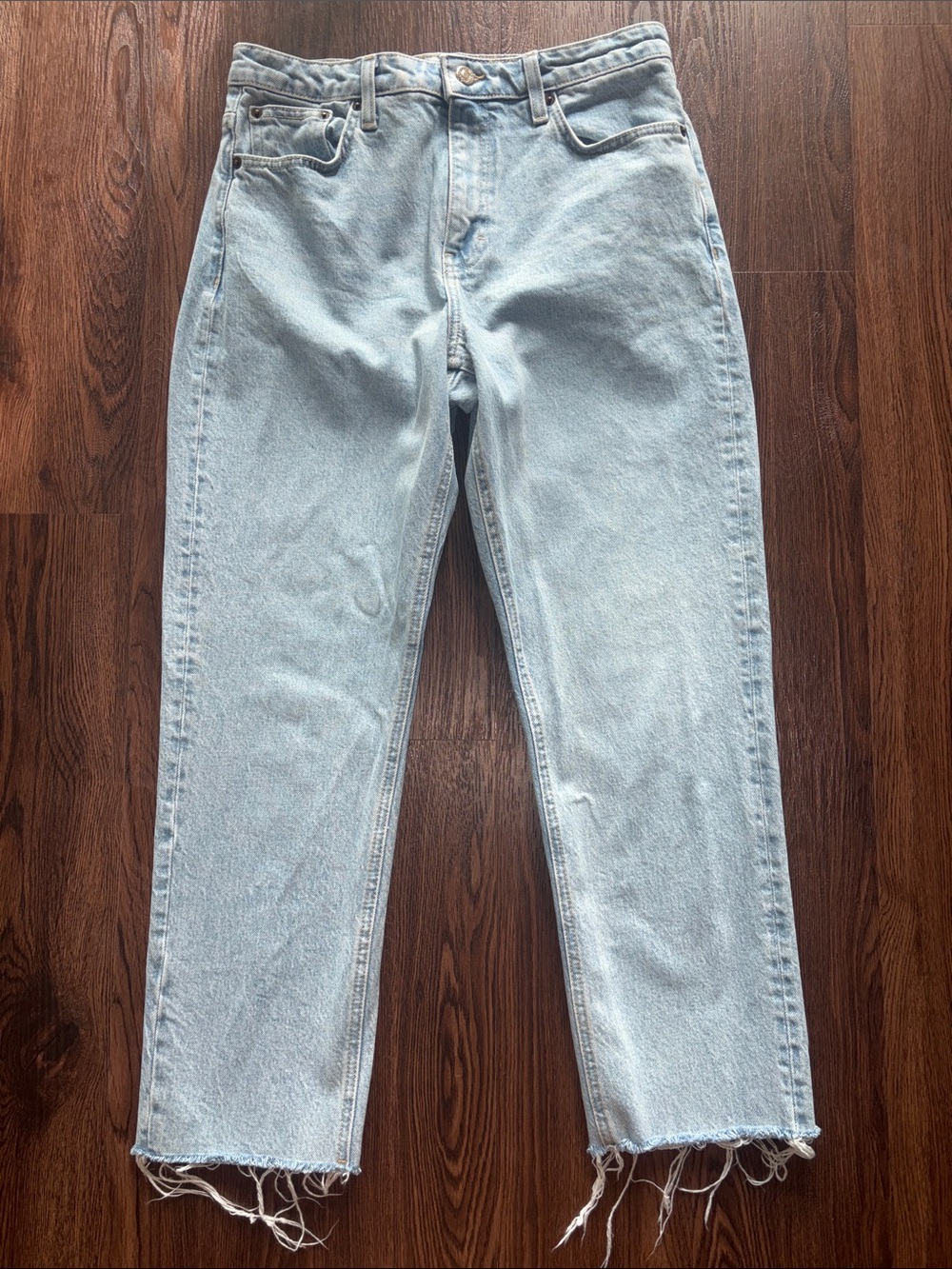 Topshop Light Blue Straight Leg Jeans